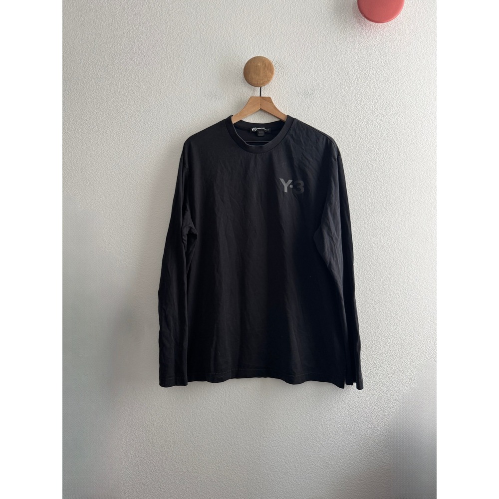 Y-3 Adidas Yohji Yamamoto Mens Black Long Sleeve Logo T-Shirt XL